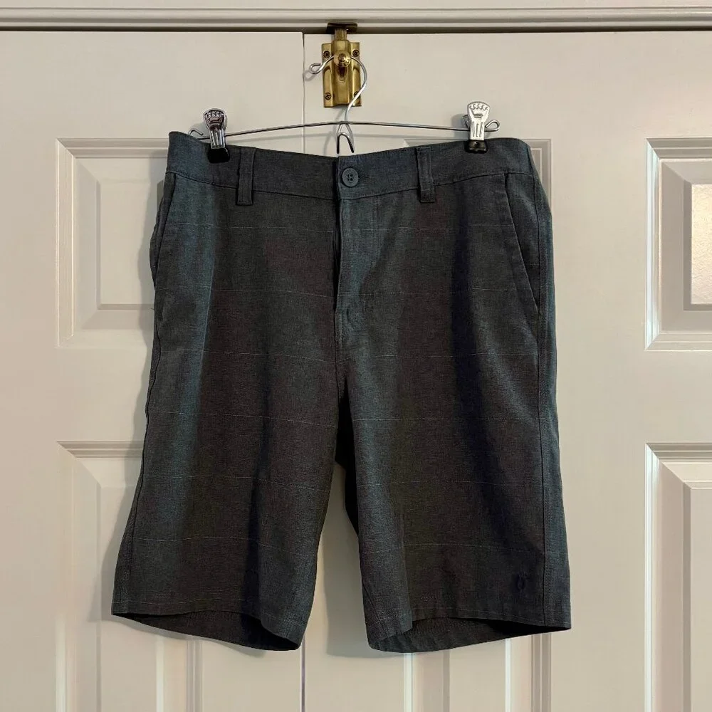 Hang Ten Gray Stripe Tech Hybrid Stretch Performance Shorts Boys XL